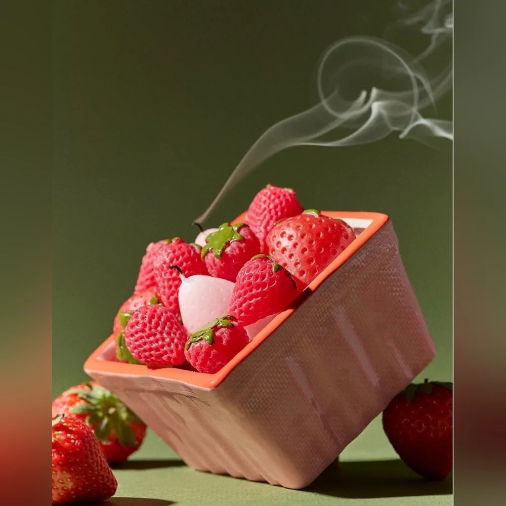 ❤️BUY 2 GET 1 FREE  Strawberry Basket Ceramic Candle, Color Red/Pink, $48.00 USD